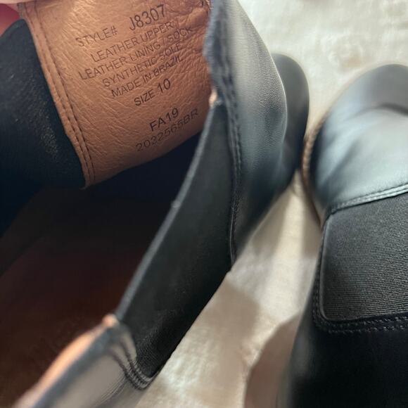 Madewell The Regan Boot Black Leather Size 10 Chelsea Heel Pull On Minimal - Picture 6 of 8